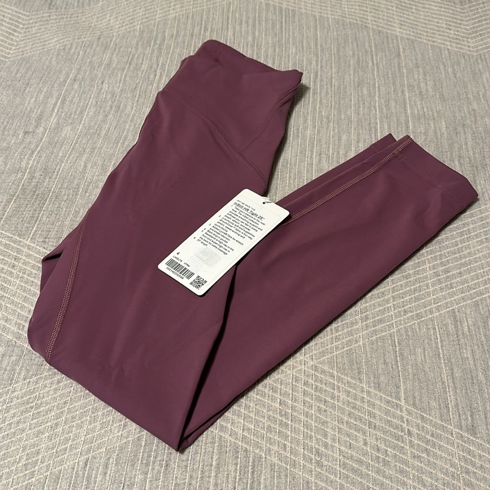 NWT Lululemon InStill High Rise Tight 25", Size 4, Vintage Plum